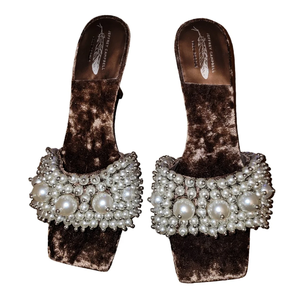 Free People JEFFREY CAMPBELL Portia Pearl Heels Size 9 - Picture 3 of 7